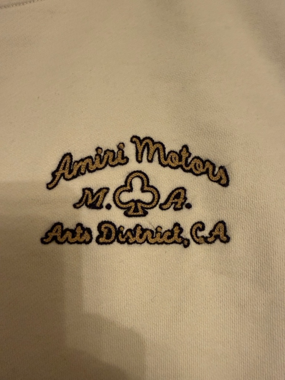 Amiri Cream Crewneck Sweatshirt with Amiri Motors Embroidery - Picture 2 of 15